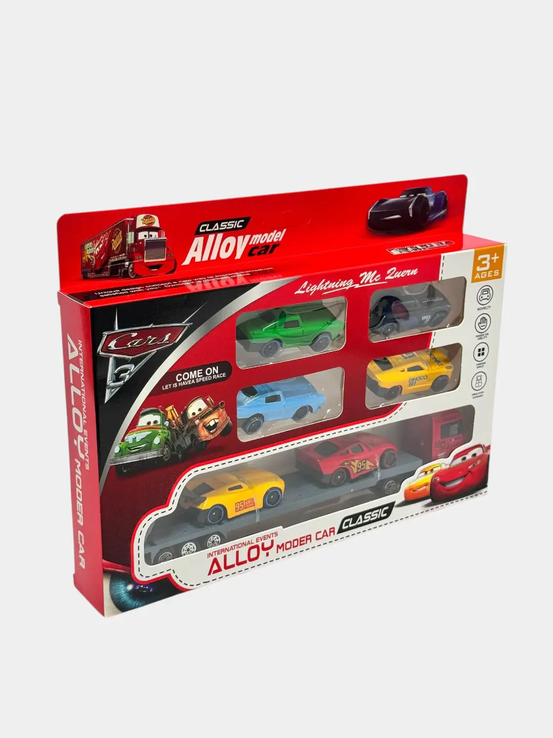 Bolalar uchun 7 ta metall model mashinalar to'plami Lightning McQueen