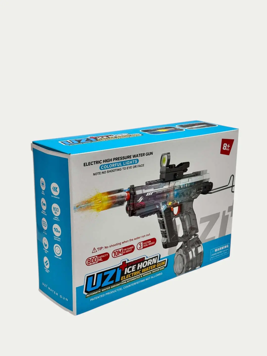 Водяной автомат UZI электрический с подсветкой 800 мл 10 метров