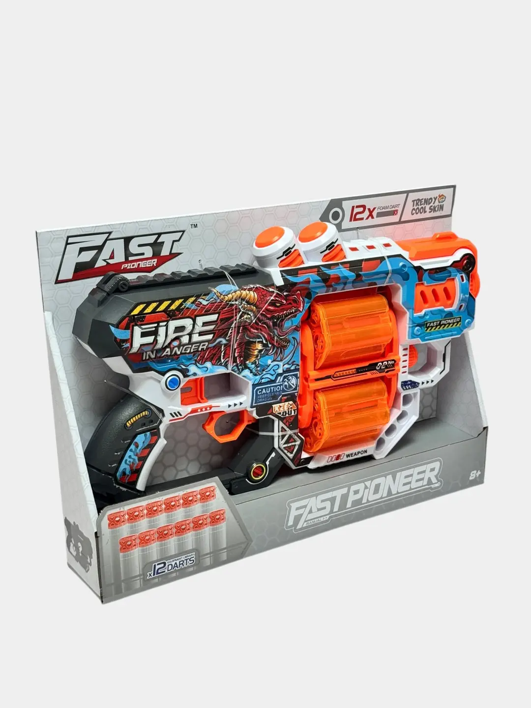 Fast Pioneer blasteri aylanadigan barabanli va 12 ta yumshoq o'qlari bilan