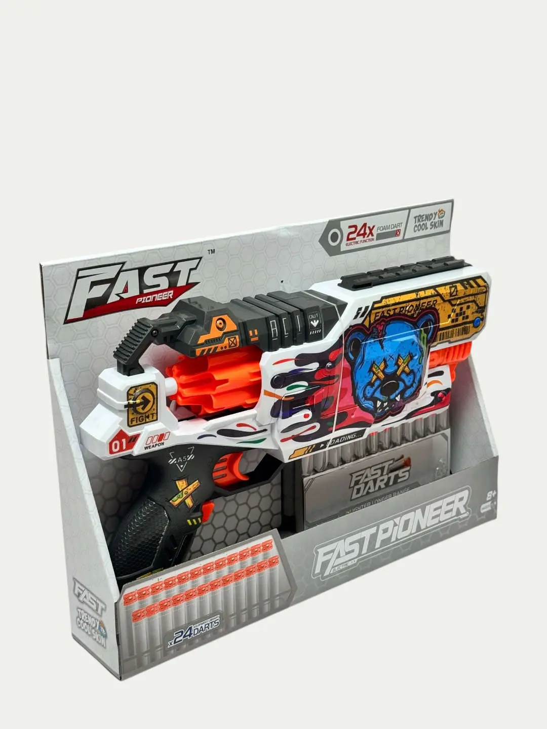 FAST BH107 bolalar blasteri, 24 yumshoq porolon drejk, grafiti dizayni, 8+ yoshdan boshlab