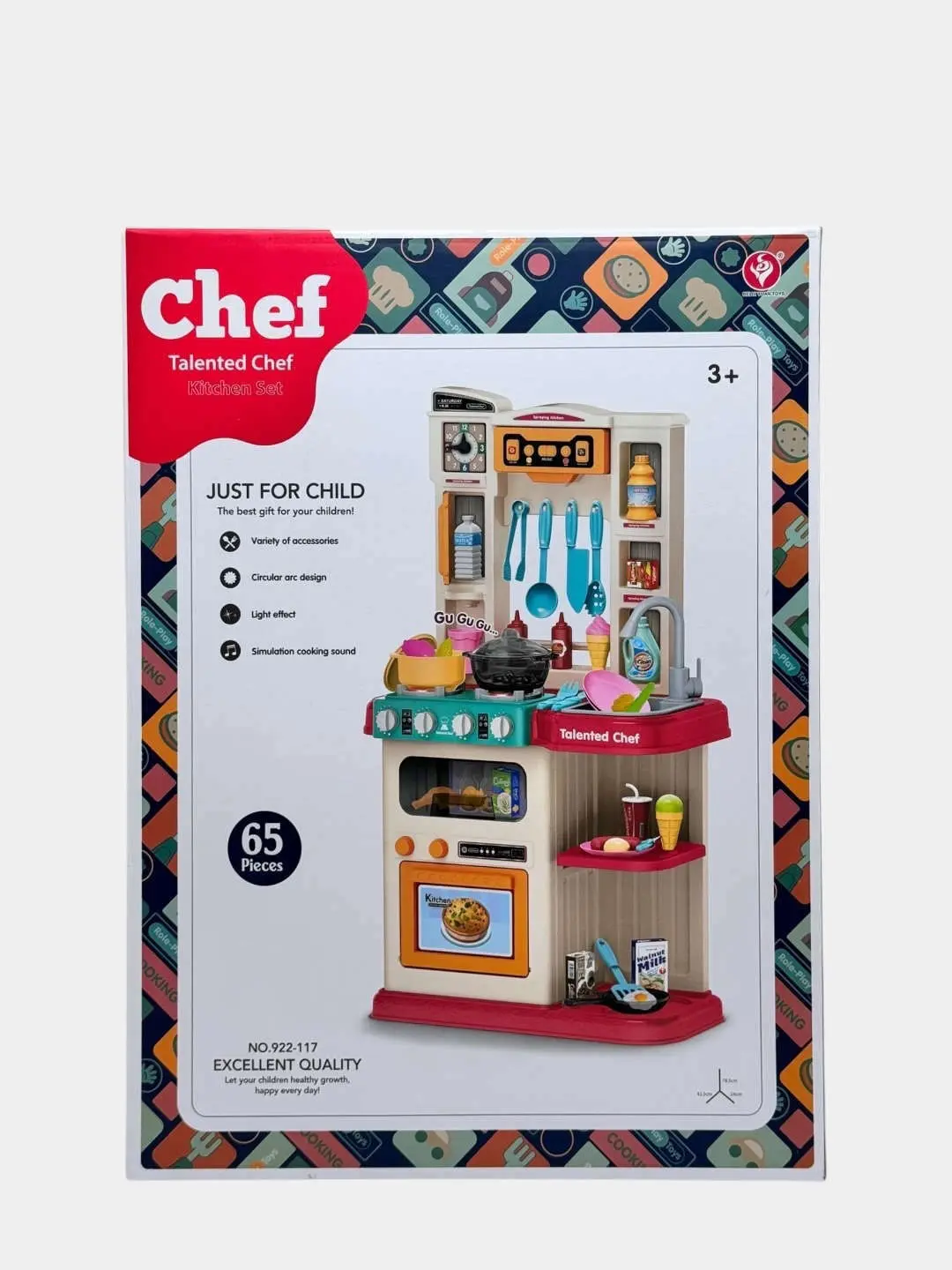Chef oshxona o'yin to'plami, 65 dona, interaktiv, 3 yoshdan oshgan bolalar uchun — 5-rasm