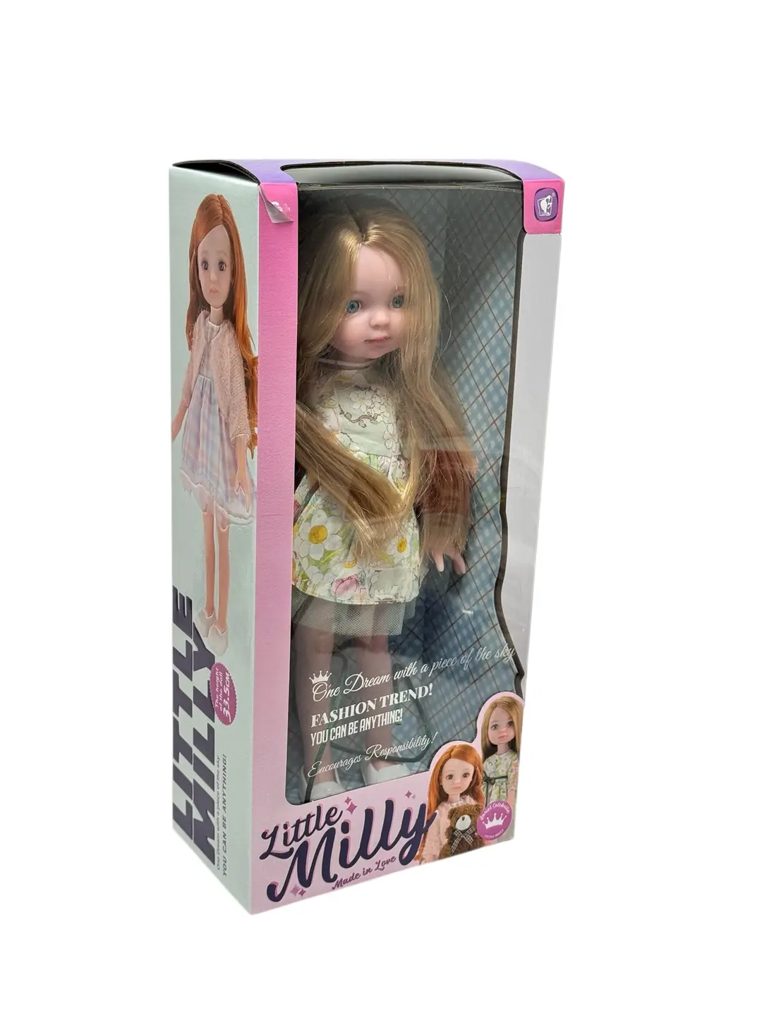 Qo'g'irchoq Little Milly yozgi ko'ylakda, 33 sm, qizlar uchun