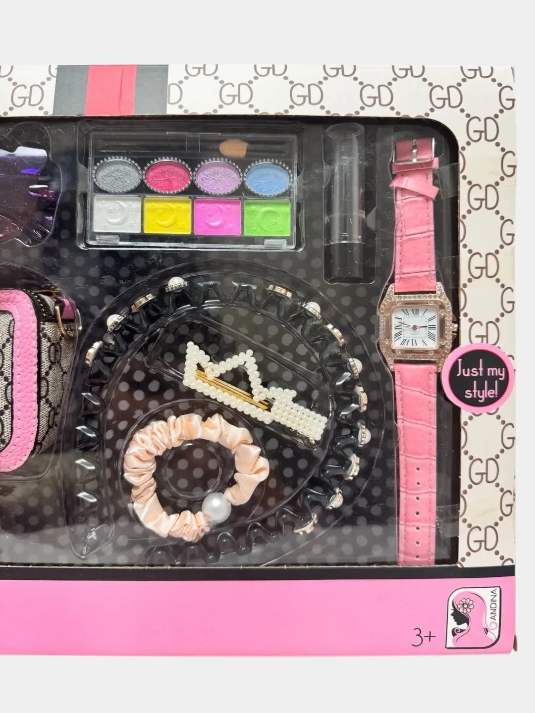 Qizlar uchun Beauty Makeup aksessuarlar to'plami, sumka, ko'zoynak va soat bilan — 4-rasm