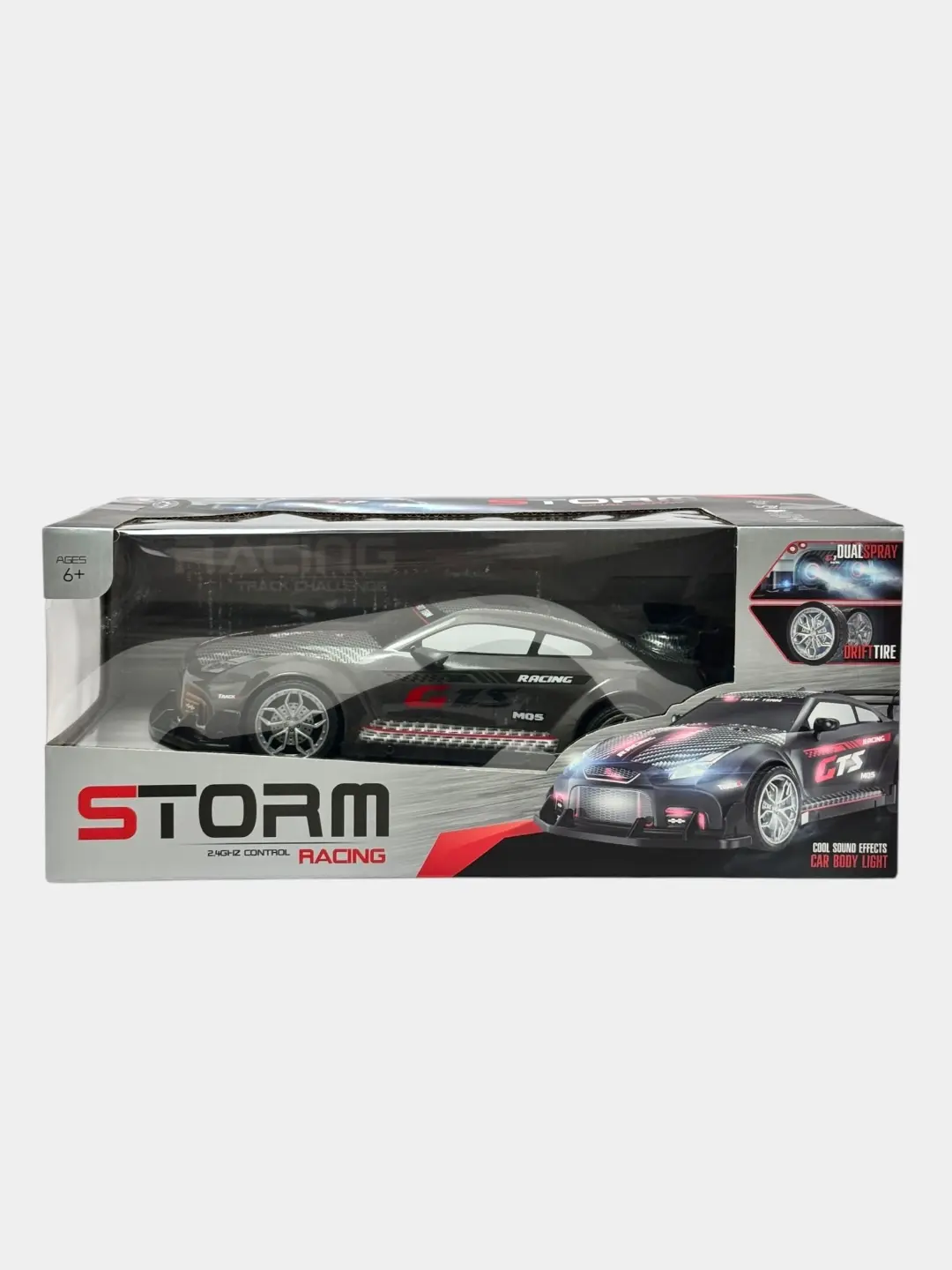 Radioboshqaruvchi o'yinchoq
Storm Racing Nissan GTR, maxsus effektli, bolalar uchun — 2-rasm