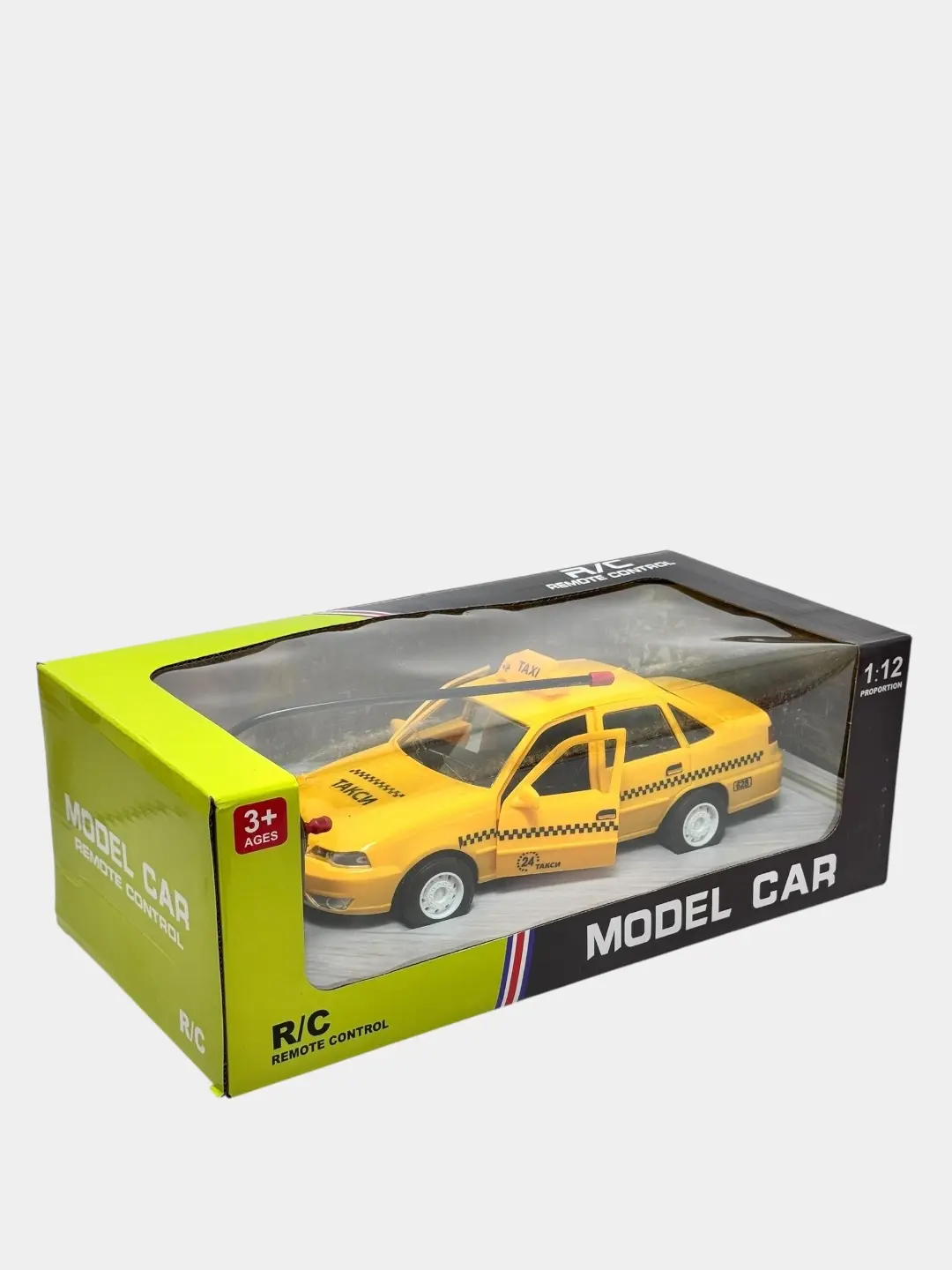 Radioboshqaruvchi Neksiya Taxi mashinasi, 1:12 masshtab, eshiklar ochiladi, 3+ bolalar uchun