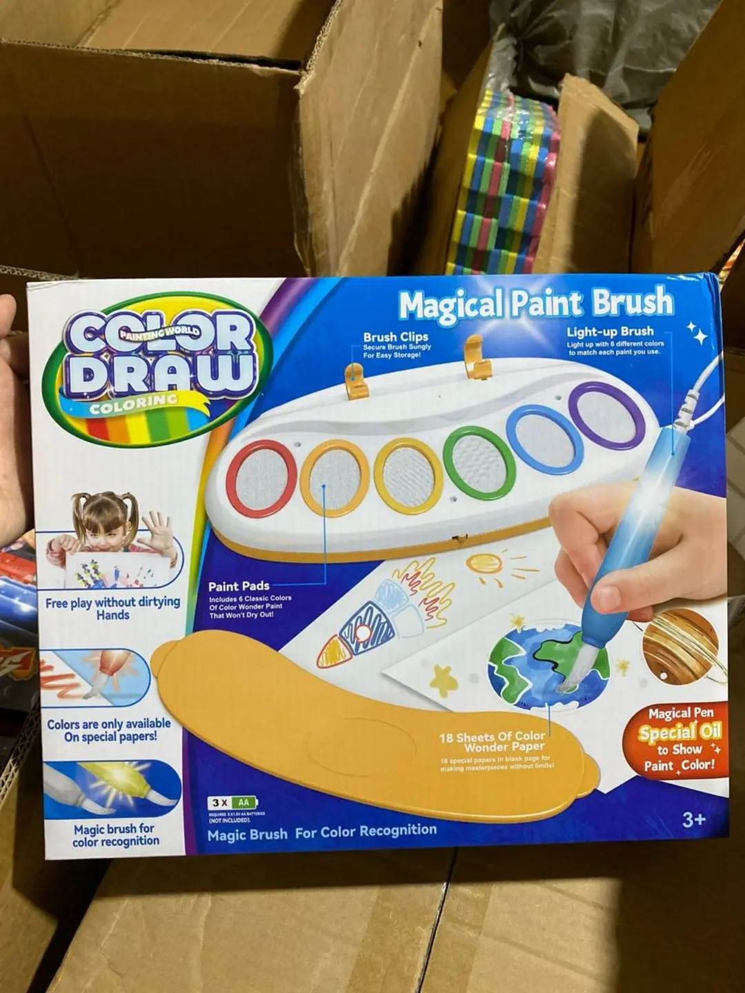 Sehrli bo'yoq to'plami Color Draw, Kirlanmaydigan mo'yqalam, 3 yoshdan bolalar uchun — 2-rasm
