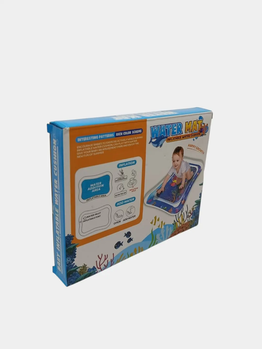 Suvli puflama gilamcha Water Mat, 4 oydan katta chaqaloqlar uchun, Motorika rivojlanishi uchun