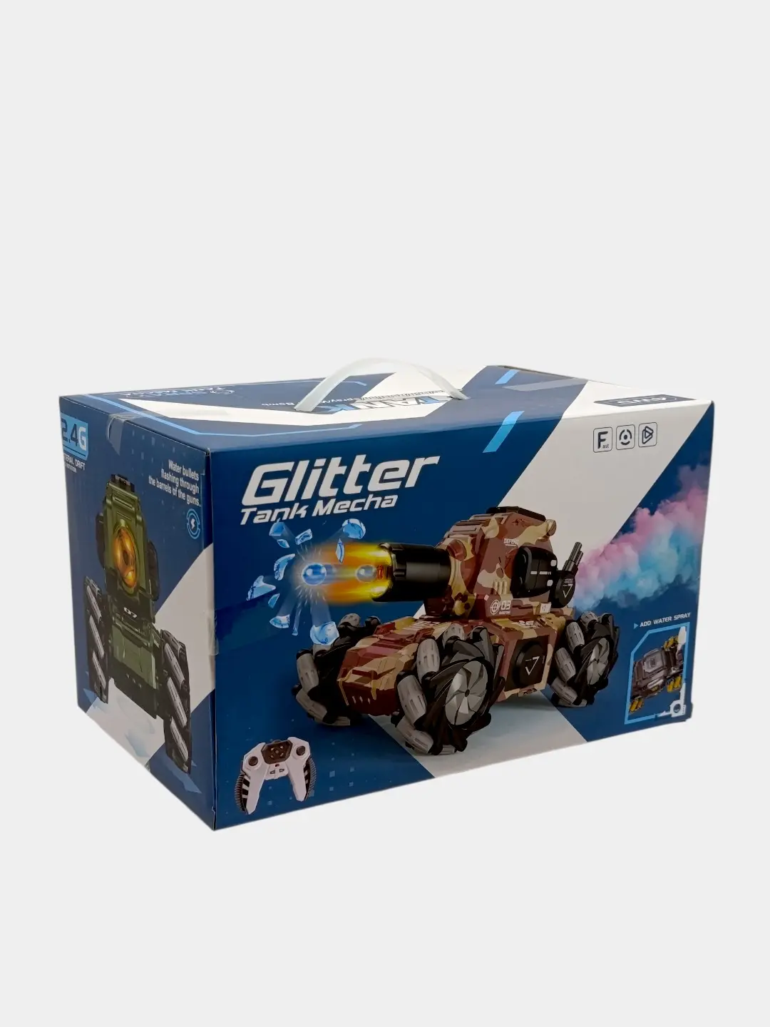 Glitter Tank Mecha masofadan boshqariladigan tank, suvli o‘q va yorug‘lik, 6+ yoshli o‘g‘il bolalar uchun — 4-rasm