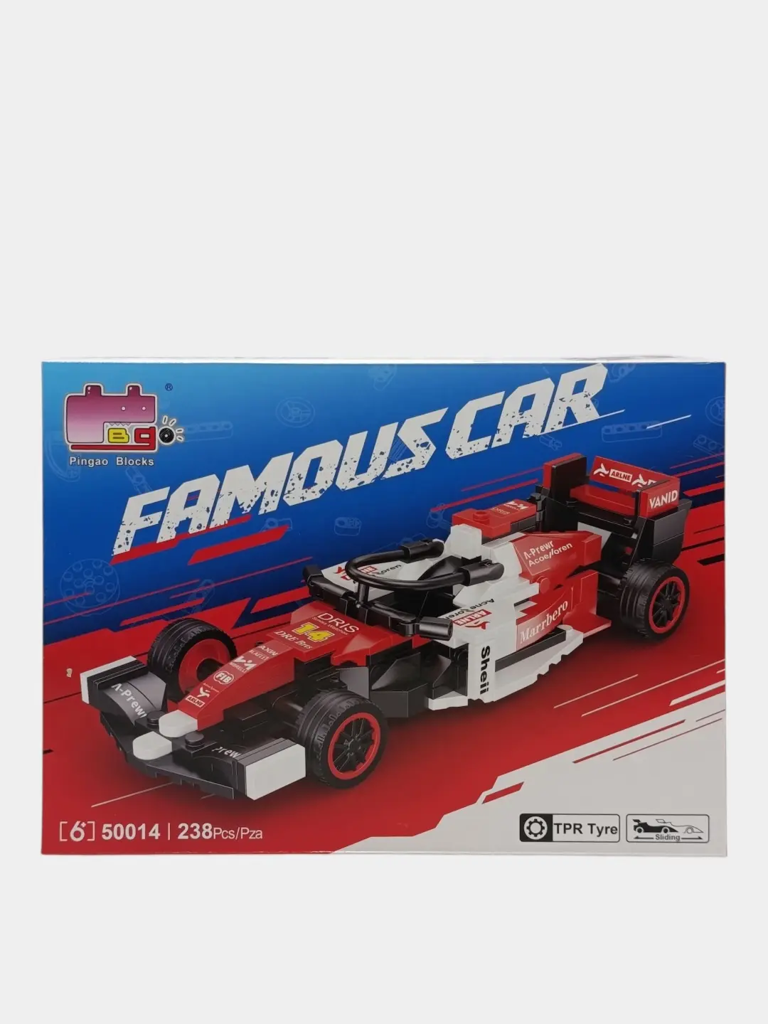 Konstruktor Formula 1 Qizil poyga mashinasi bolid, 238 qism, 6 yoshdan bolalar uchun — 2-rasm