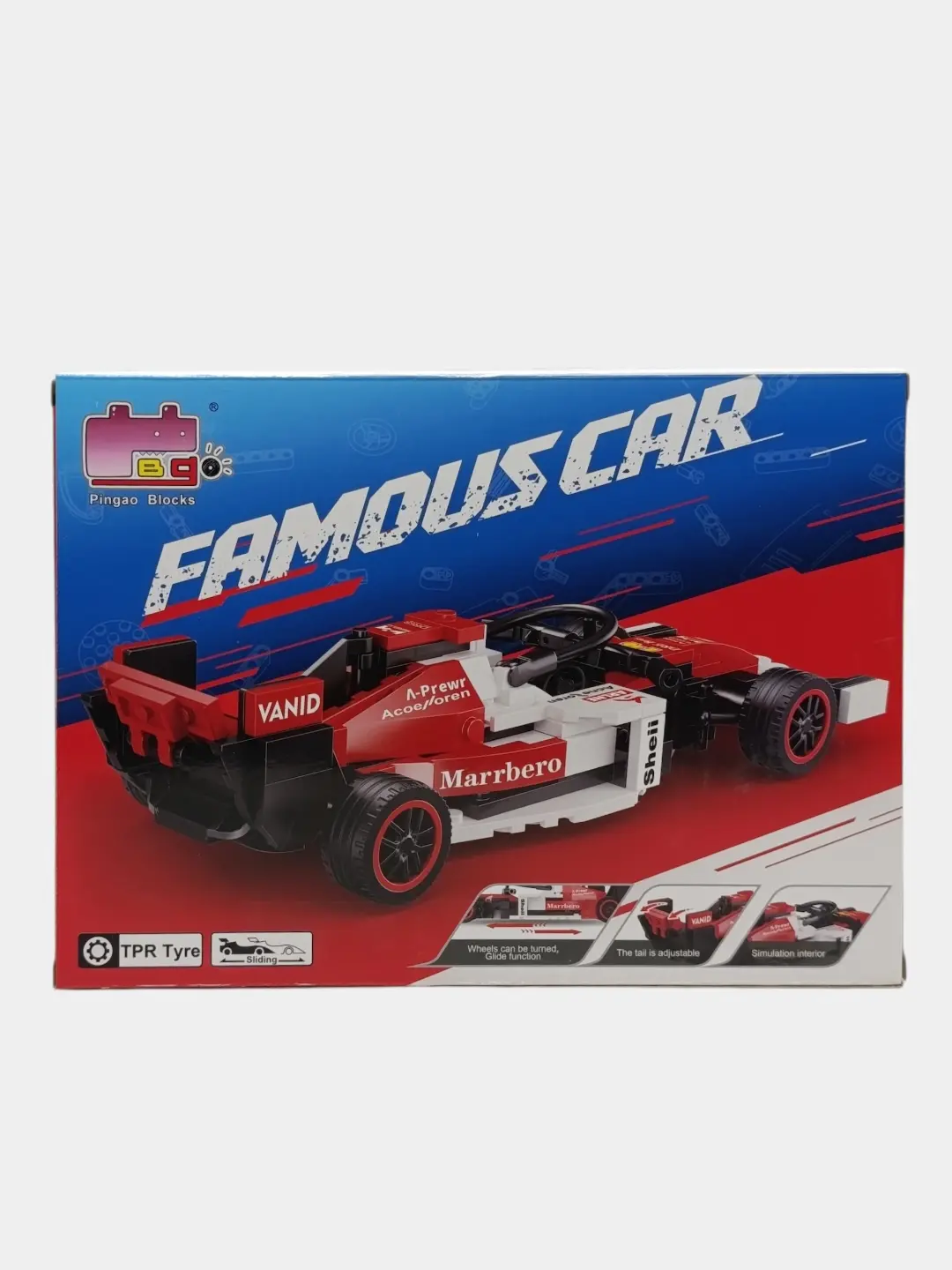 Konstruktor Formula 1 Qizil poyga mashinasi bolid, 238 qism, 6 yoshdan bolalar uchun — 3-rasm