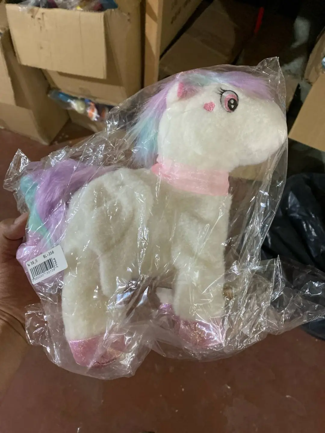 Kamalakdek rangli Unicorn yumshoq o'yinchoq, Bolalar uchun rivojlantiruvchi sovg'a, Gipoallergen material