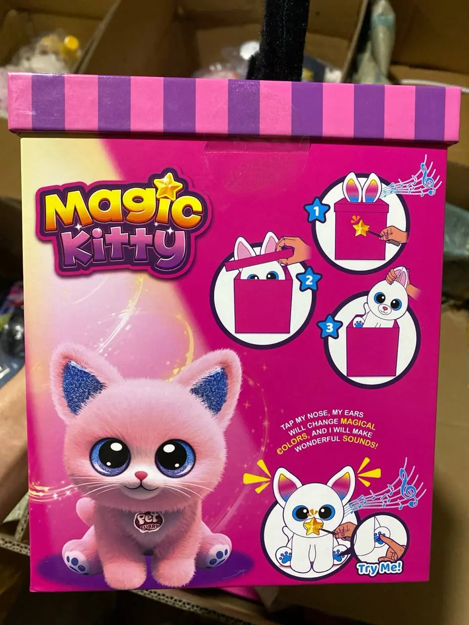 Interaktiv yumshoq Magic Kitty surpriz o'yinchoq, Rivojlantiruvchi yumshoq mushukcha, 3 yoshdan bolalar uchun sovg'a — 4-rasm