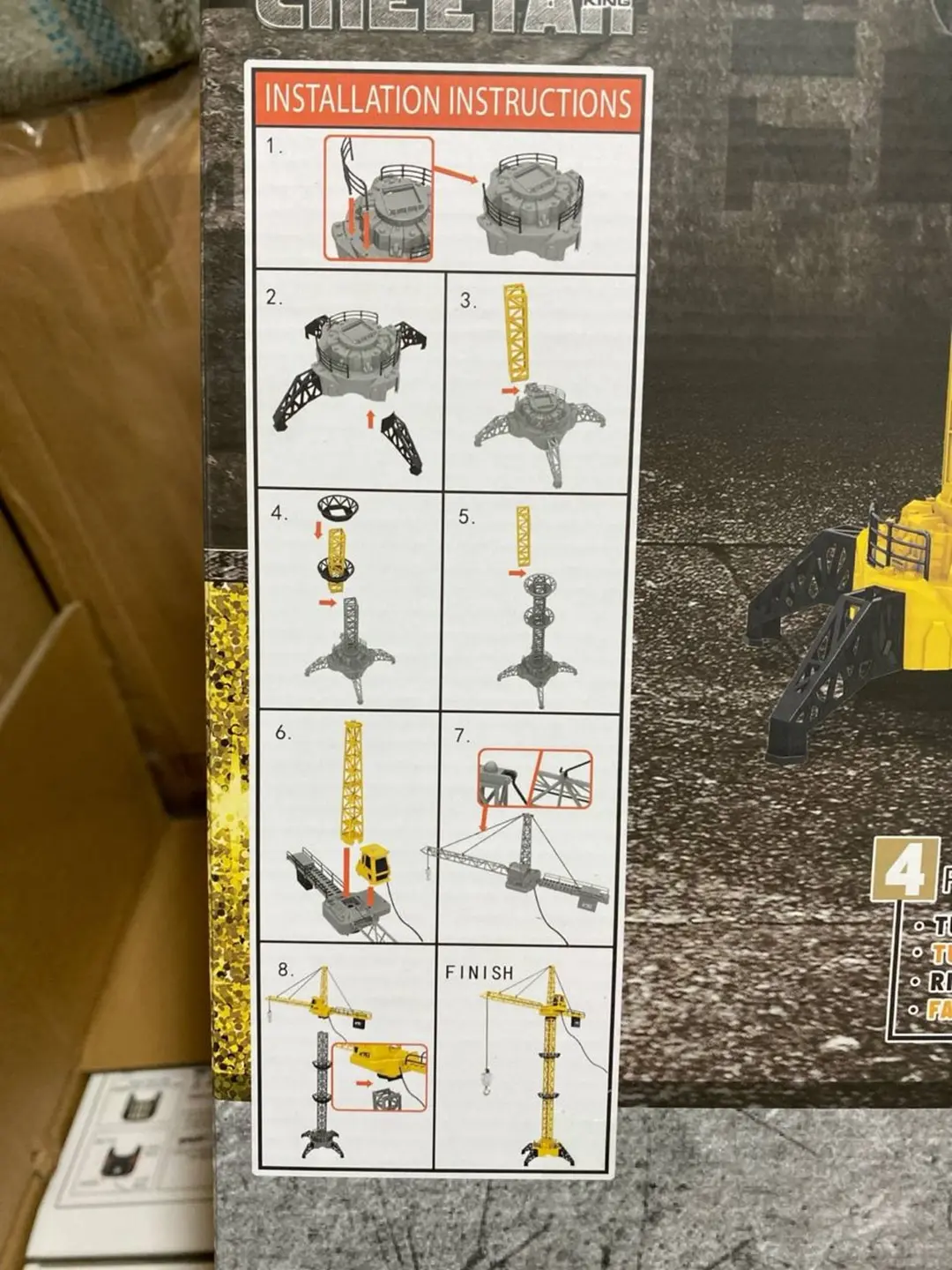 Masofaviy pultli Cheetah minora krani, Balandligi 128 sm, Bolalar uchun sovg'a — 3-rasm