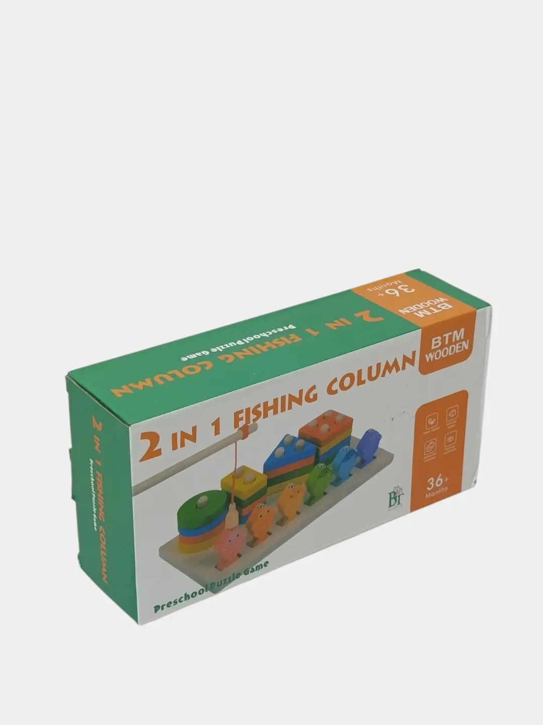 Bolalar uchun yog'ochli sorter va magnitli baliq ovi 2 tasi 1 da