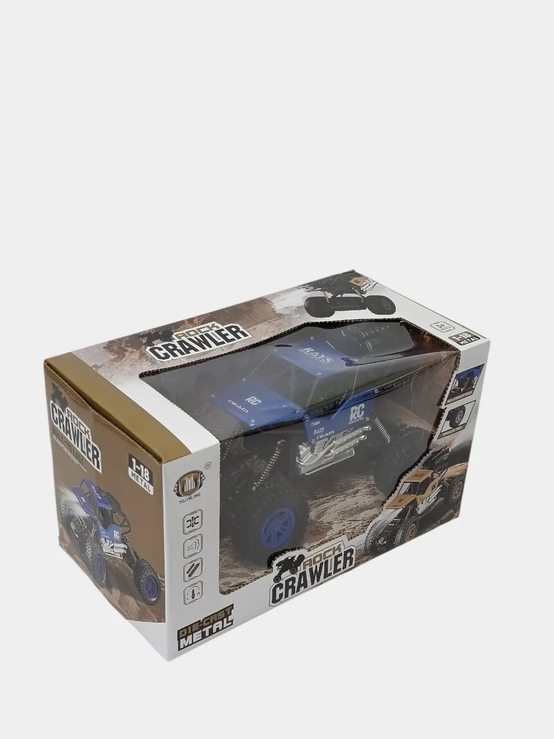 Masofadan boshqariladigan Rock Crawler vnedorojnik, Metall korpus, 1:18