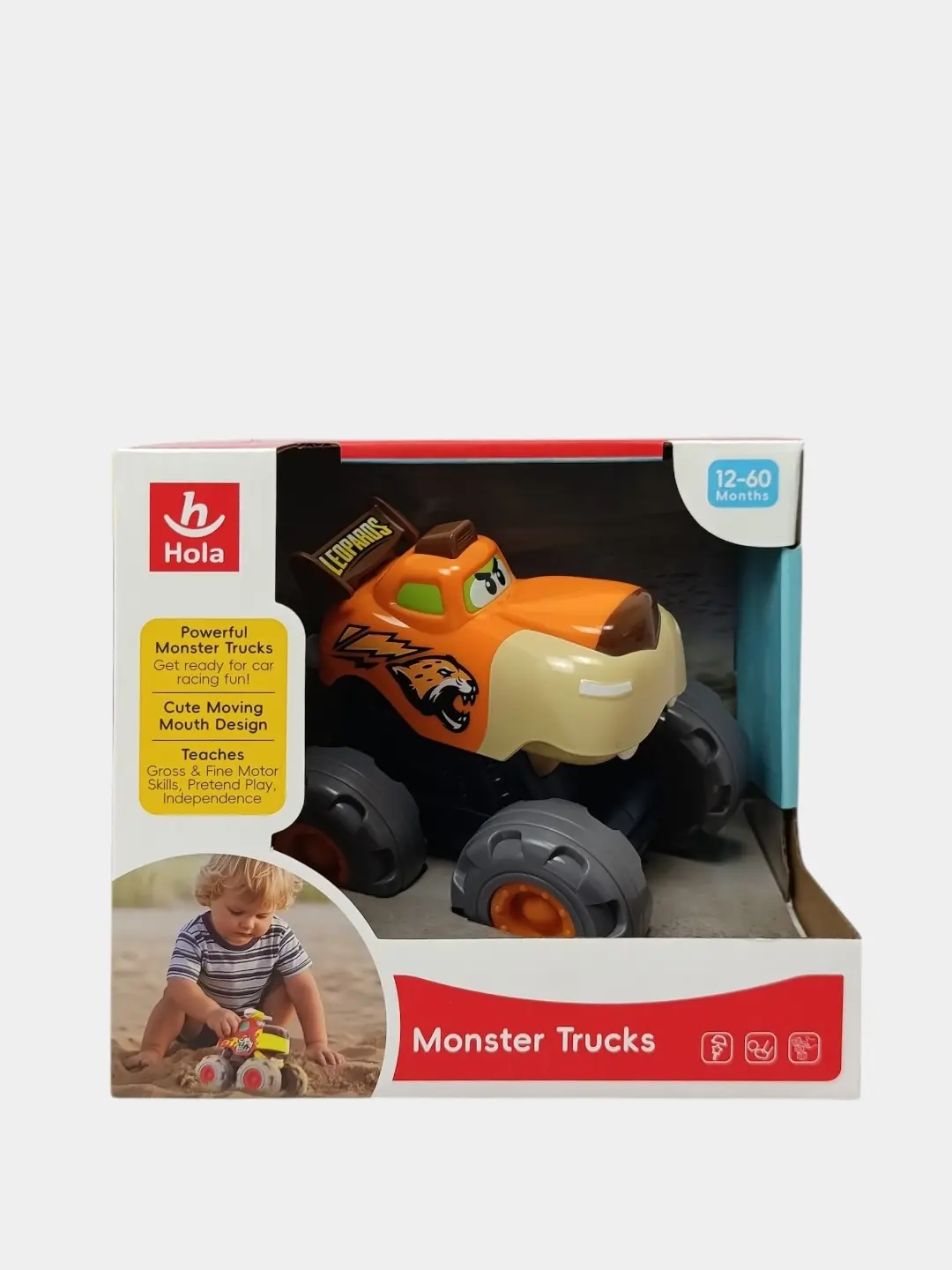 Hola Monster trucks inersion mashinasi Leopard, og'zi ochiladigan o'yinchoq jip bolalar uchun — 2-rasm