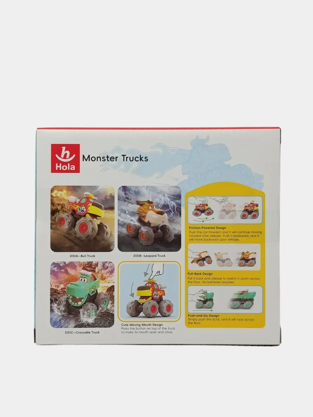 Hola Monster trucks inersion mashinasi Leopard, og'zi ochiladigan o'yinchoq jip bolalar uchun — 3-rasm