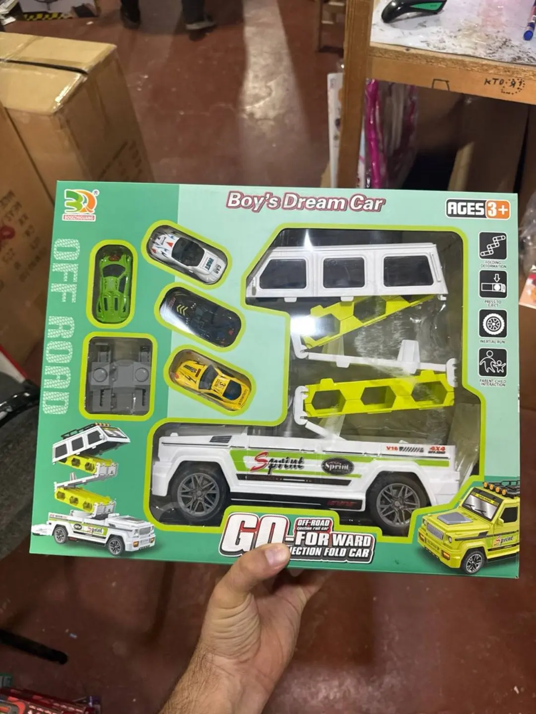 Bolalar uchun transformer yo'ltanlamas va poyga trekli o'yinchoq to'plami, 3 yoshdan oshiq bolalarga, Inersion mashina — 2-rasm