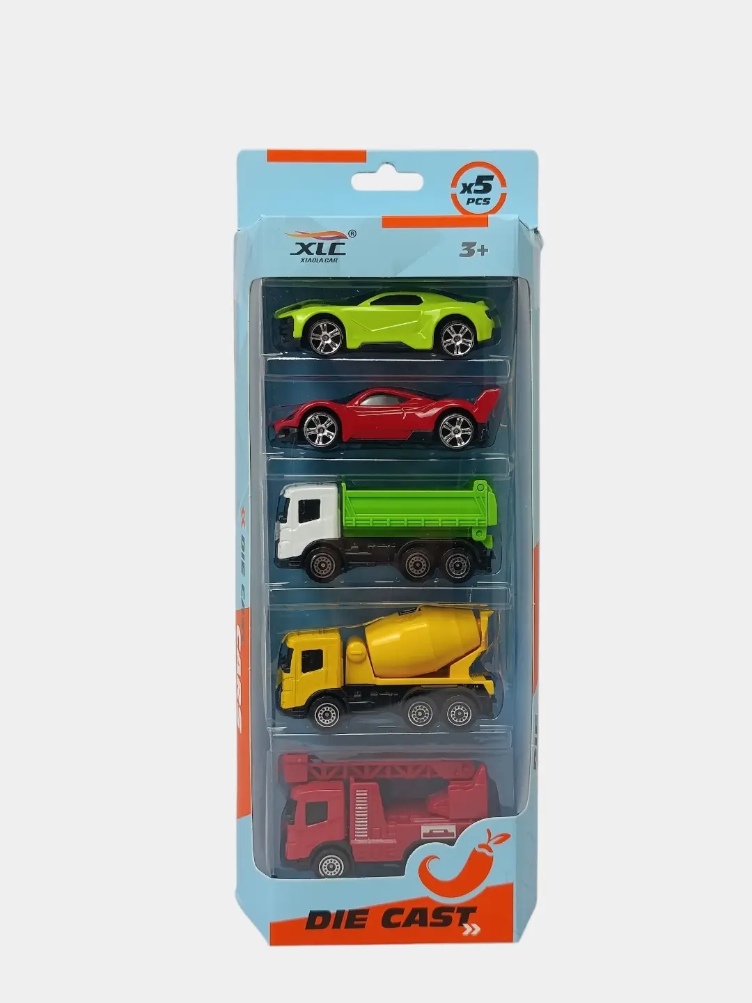 Temir mashinalar to'plami 5 tasi 1 da, metall maxsus texnika modellari Die-Cast — 2-rasm