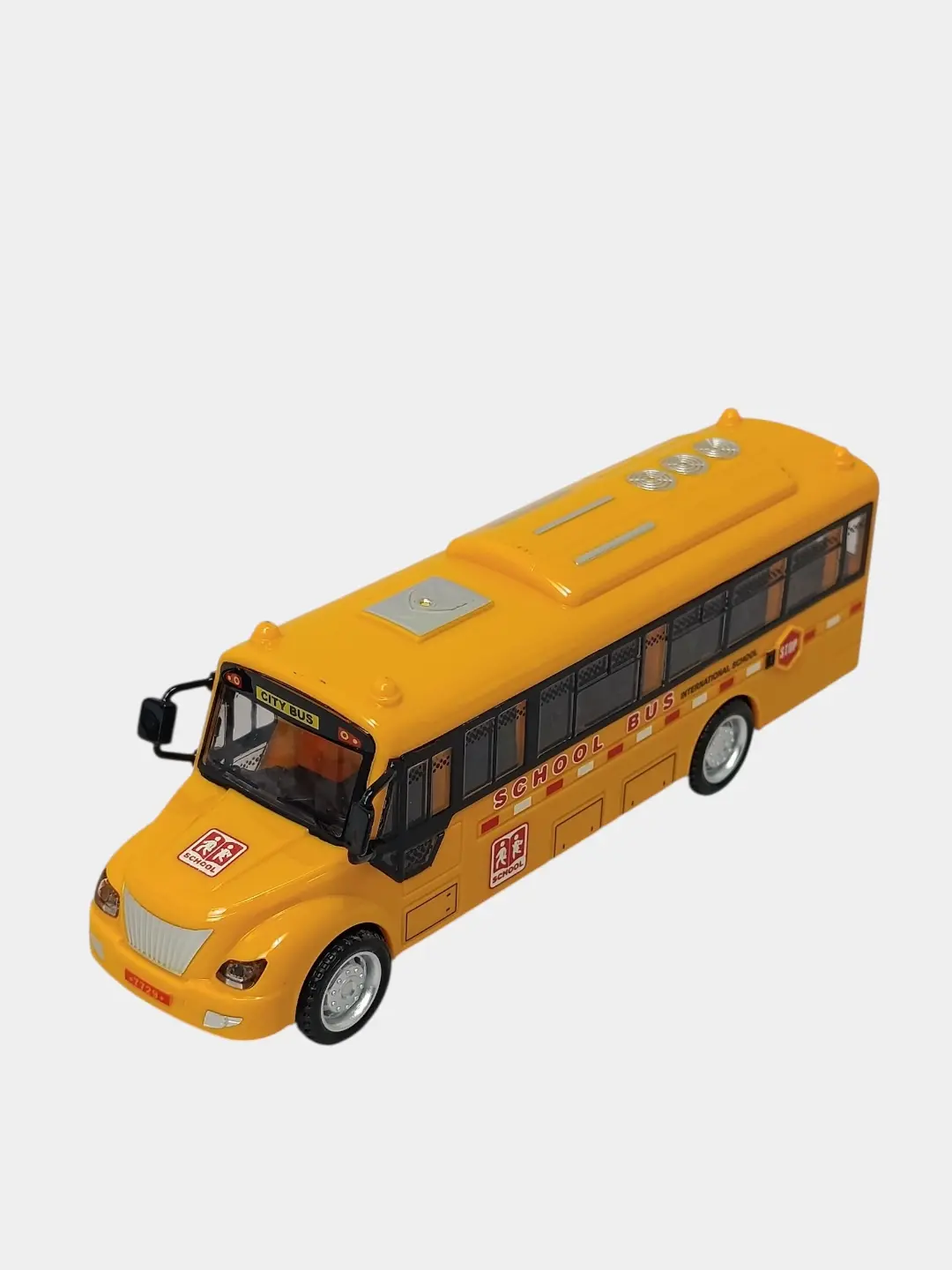 Игрушечная моделька Школьный автобус, желтый, пластмассовый городской транспорт