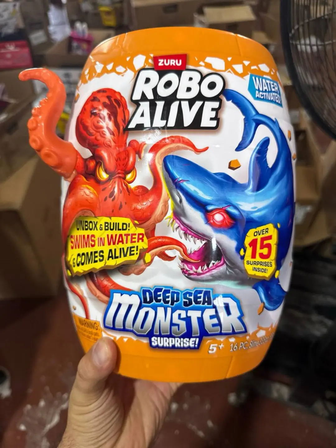Робот акула Robo Alive, интерактивная игрушка для ванной, с LED подсветкой и осьминогом, для детей от 3 лет