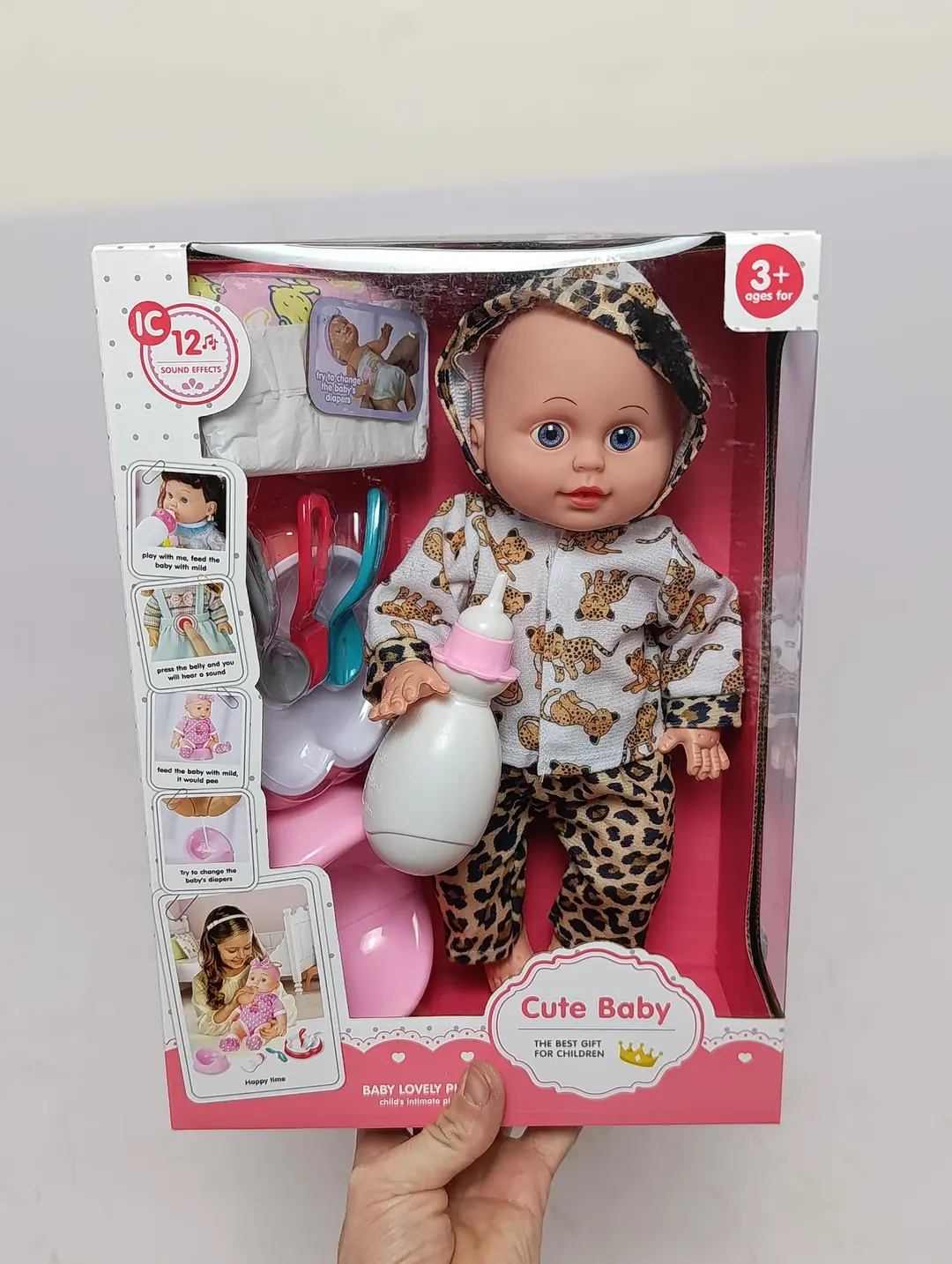 Interaktiv qo'g'irchoq Cute Baby, ichadi va tuvakka boradi, aksessuarlar bilan — 2-rasm