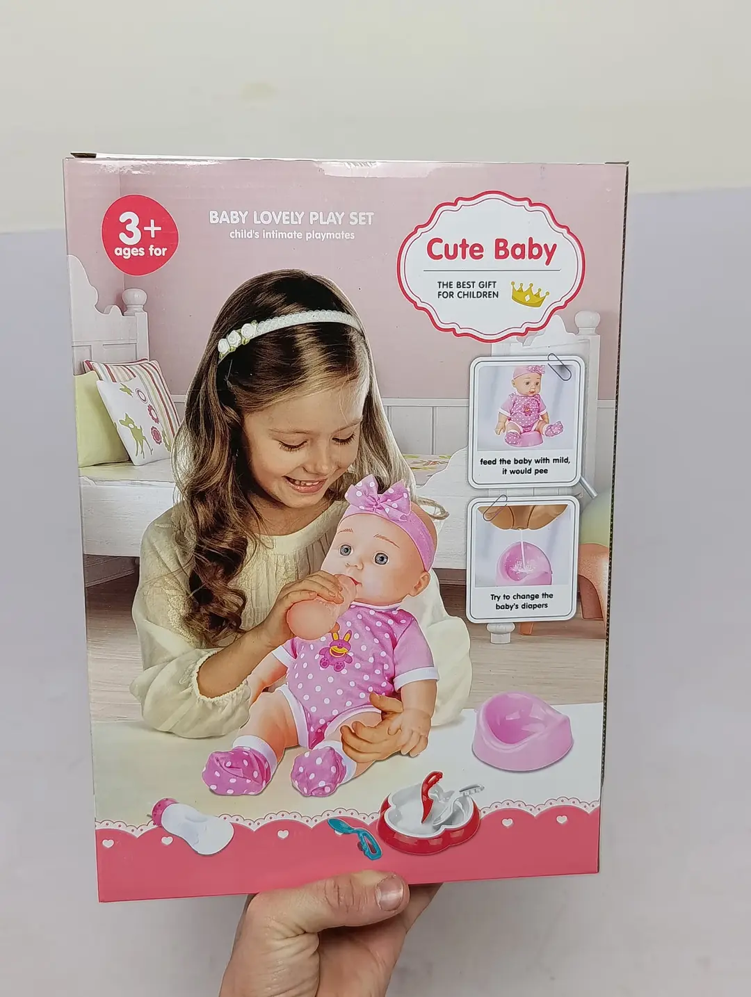 Interaktiv qo'g'irchoq Cute Baby, ichadi va tuvakka boradi, aksessuarlar bilan — 3-rasm