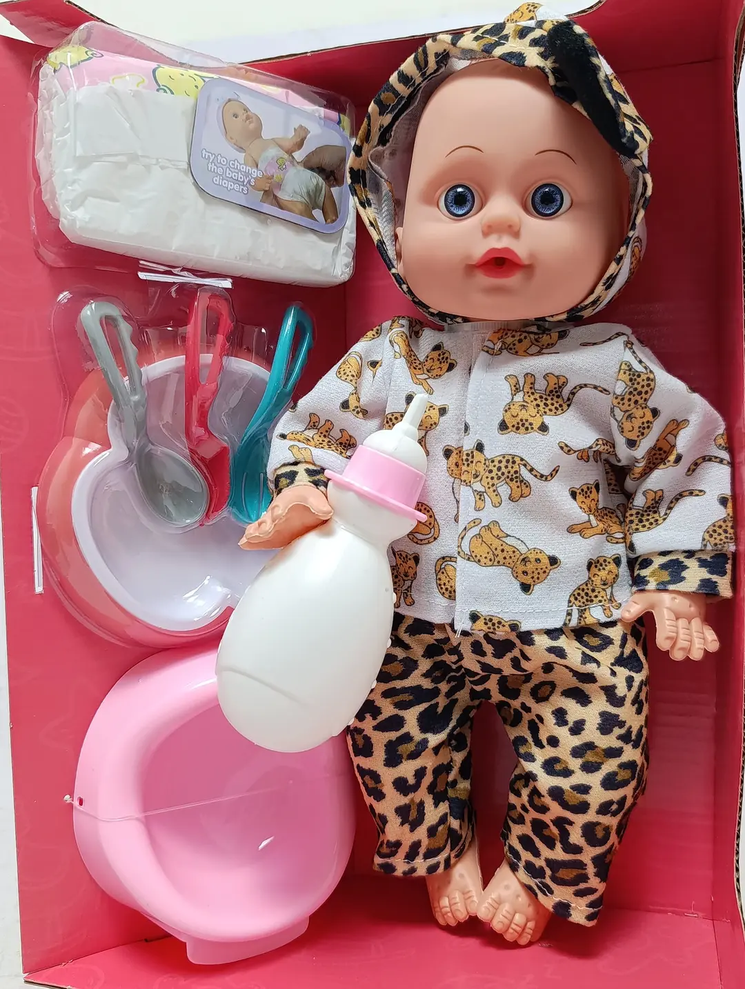 Interaktiv qo'g'irchoq Cute Baby, ichadi va tuvakka boradi, aksessuarlar bilan — 5-rasm
