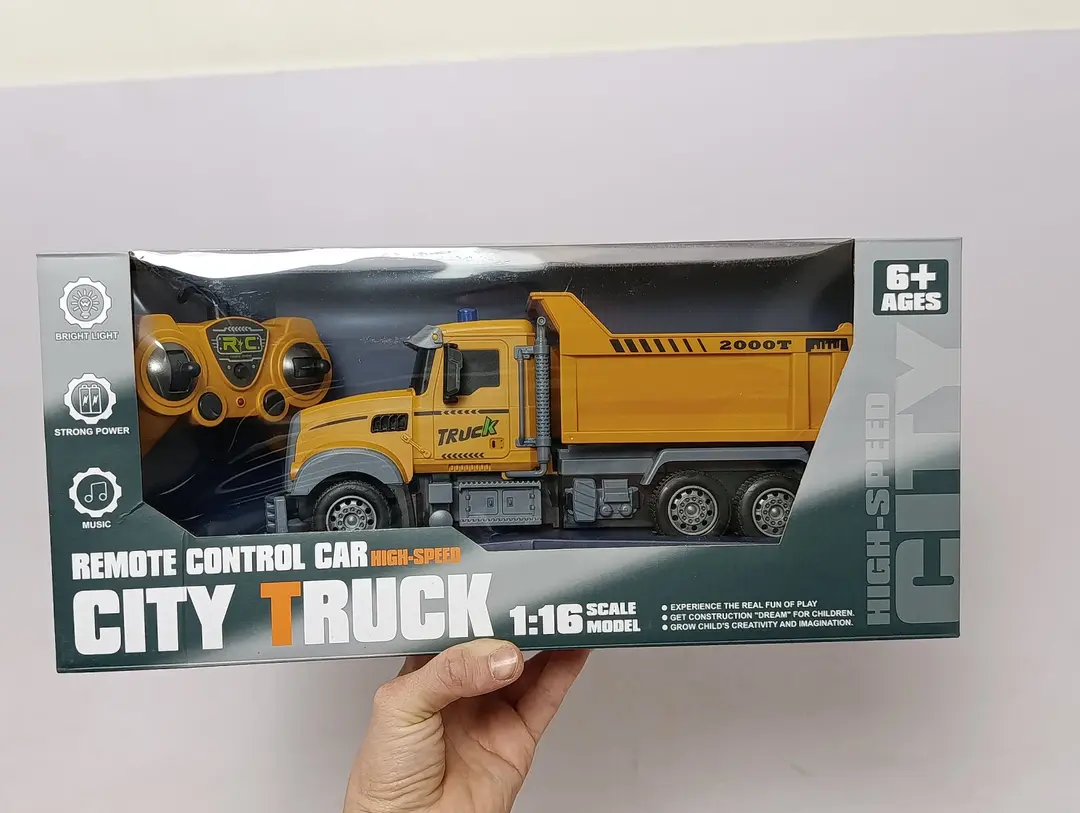 Masofaviy boshqariladigan samosval City Truck 1:16, chiroqli va ovozli yuk mashinasi — 2-rasm