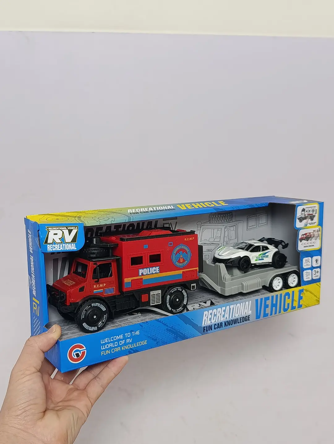 Politsiya mashinasi Recreational Vehicle inertsion, chiroq va ovozli o'yinchoq to'plami — 2-rasm