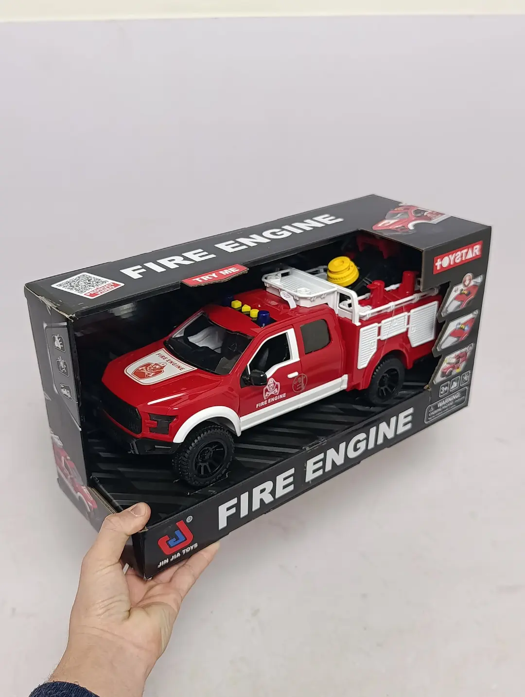 Jin Jia Toys bolalar o't o'chirish pikap mashinasi, chiroqli va ovozli