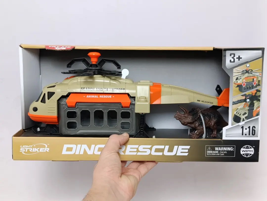 Dinozavrlarni qutqarish vertolyoti Wenyi Dino Rescue 1:16, chiroqli va ovozli effektlar — 2-rasm