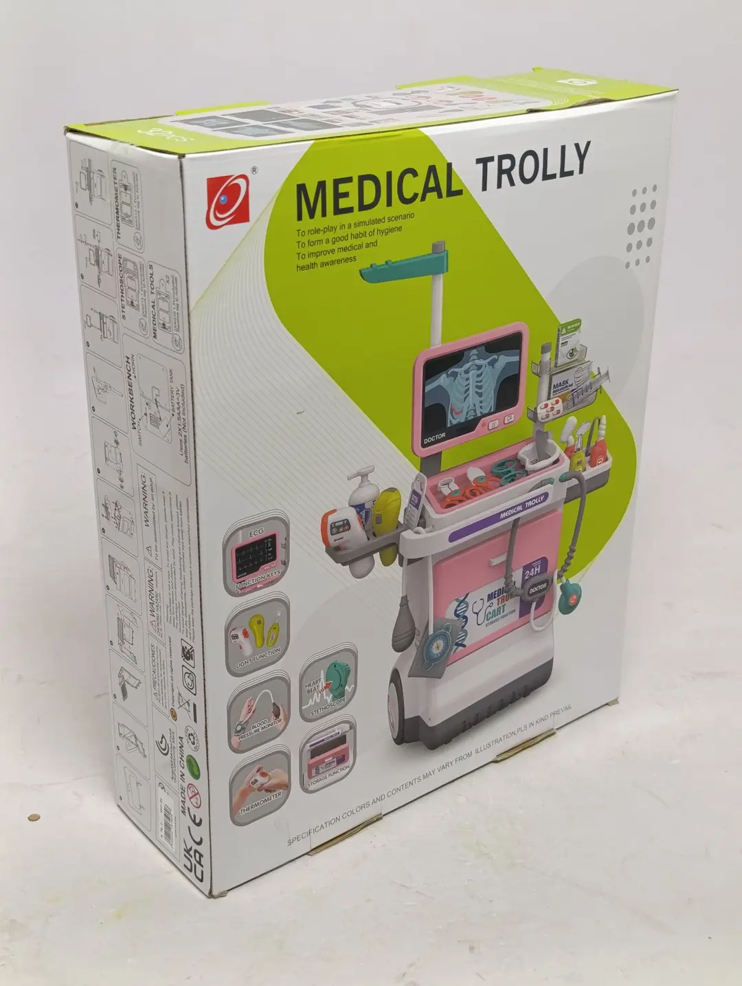 Elektron shifokor aravachasi Medical Trolley interaktiv panelli bolalar uchun to'plami