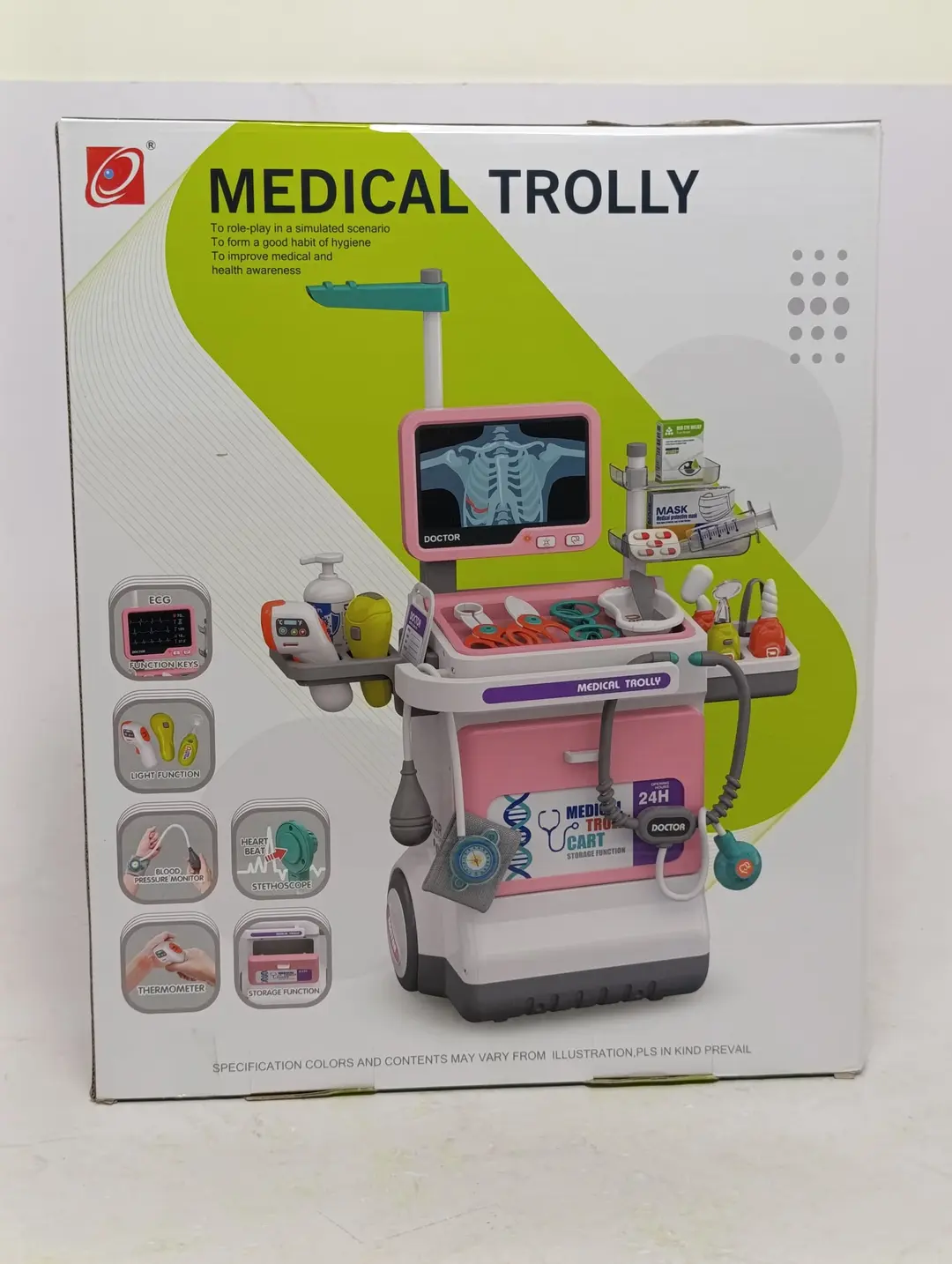 Elektron shifokor aravachasi Medical Trolley interaktiv panelli bolalar uchun to'plami — 2-rasm