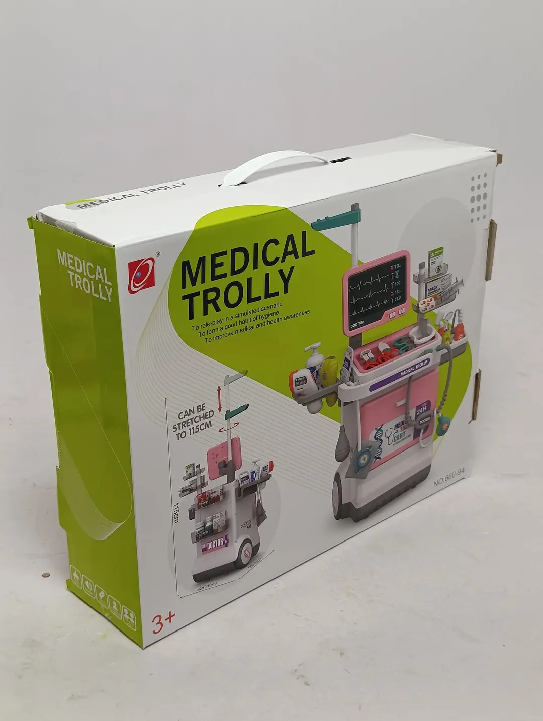 Elektron shifokor aravachasi Medical Trolley interaktiv panelli bolalar uchun to'plami — 3-rasm