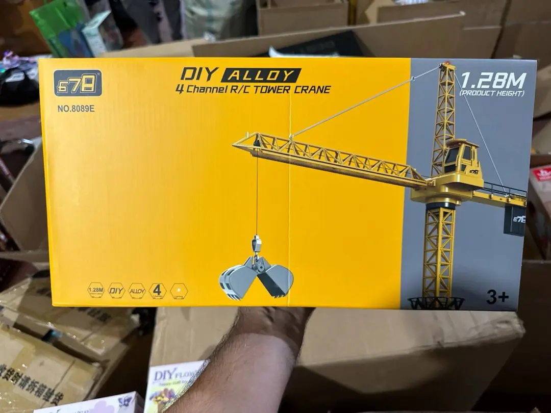 Masofadan boshqariladigan DIY ALLOY minorali kran, Balandligi 128 sm, 5-10 yoshli bolalar uchun konstruktor