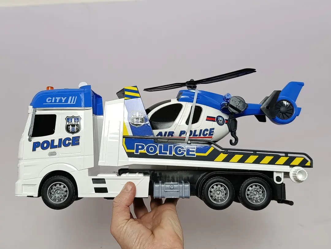 Politsiya evakuator mashinasi va vertolyot City Police, chiroqli va ovozli o'yinchoq to'plami — 11-rasm