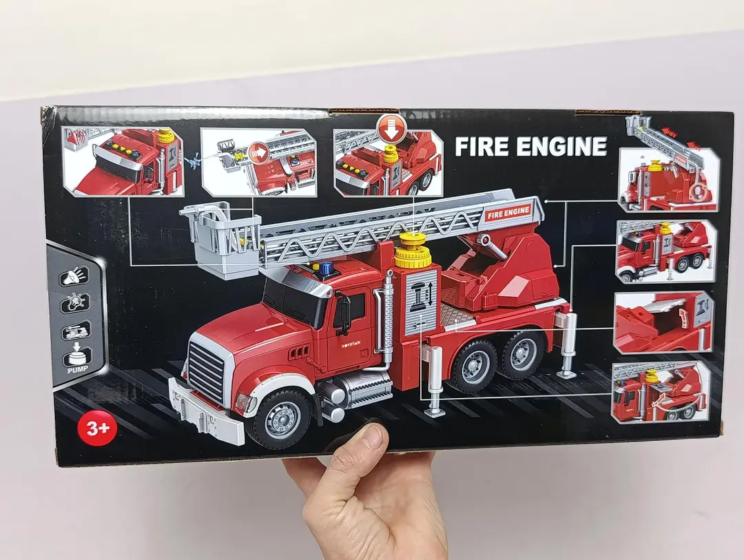 O't o'chirish mashinasi 1:16 JIN JIA TOYS chiroqli, ovozli va narvonli bolalar uchun — 3-rasm