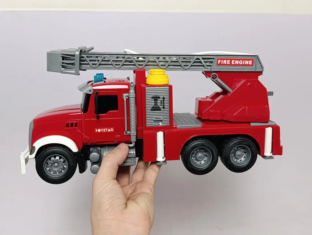 O't o'chirish mashinasi 1:16 JIN JIA TOYS chiroqli, ovozli va narvonli bolalar uchun — 5-rasm