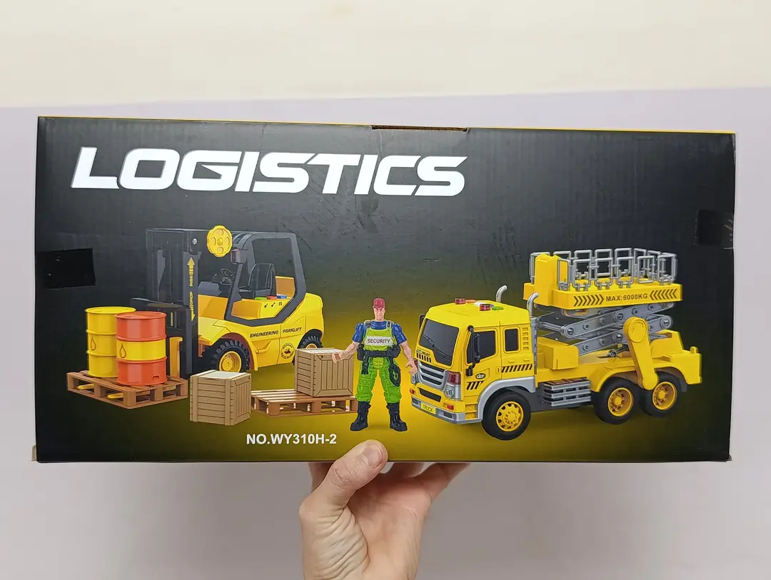 Wenyi Logistics o'yin to'plami vilkali yuk ko'targich va lift mashinalar bilan 1:16 — 3-rasm