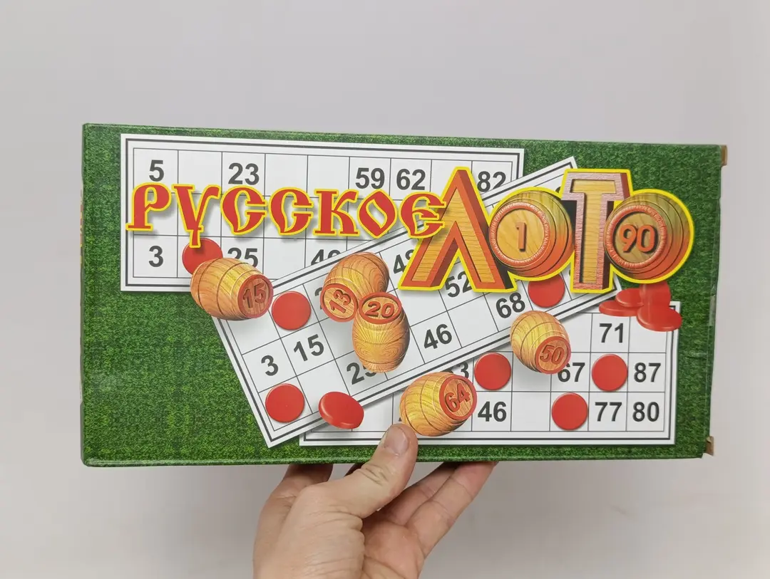Rus lotosi stol o'yini, oila va do'stlar uchun yog'och bochkali an'anaviy bingo — 6-rasm
