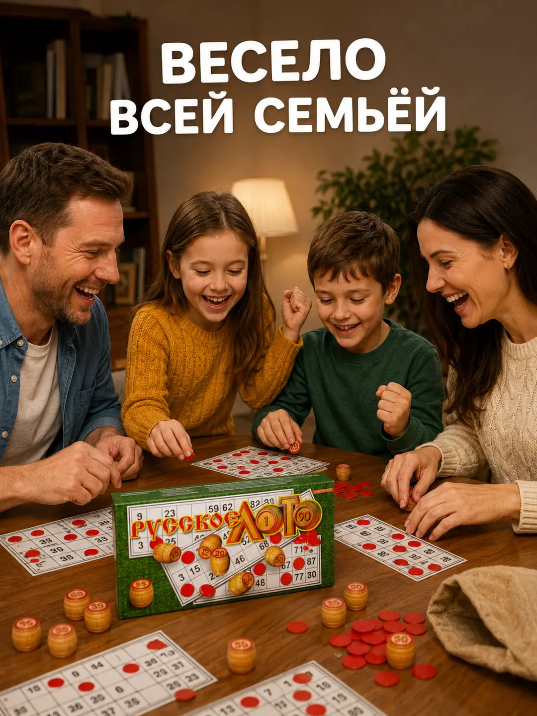 Rus lotosi stol o'yini, oila va do'stlar uchun yog'och bochkali an'anaviy bingo — 4-rasm