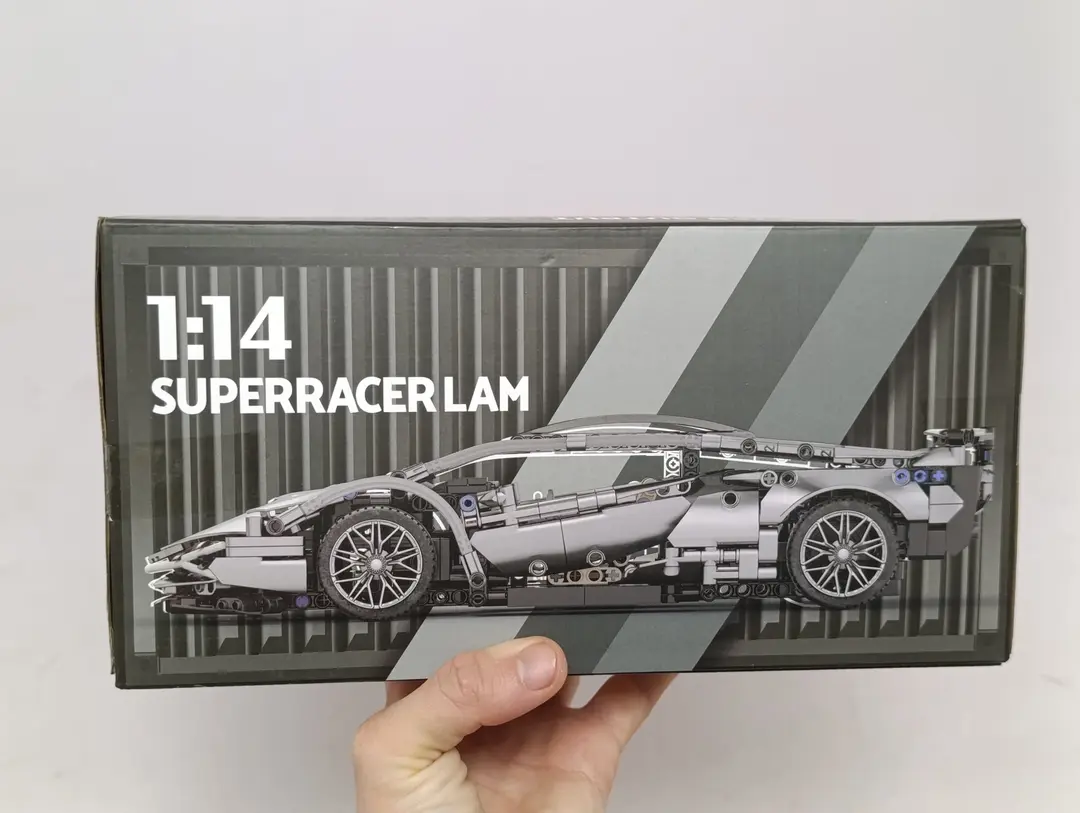 Конструктор Super Racer LAM, Масштаб 1:14 на 1314 деталей, Подарок для мальчиков и коллекционеров, Хром