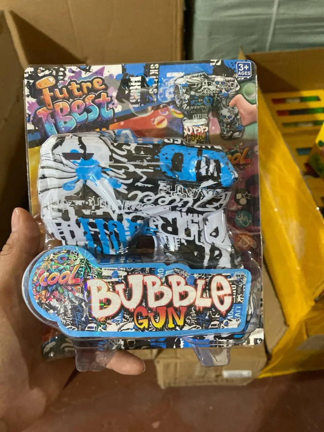 Sovunli pufakchalar to'pponchasi chiroqli, Bolalar uchun avtomatik generator, Grafiti dizayn