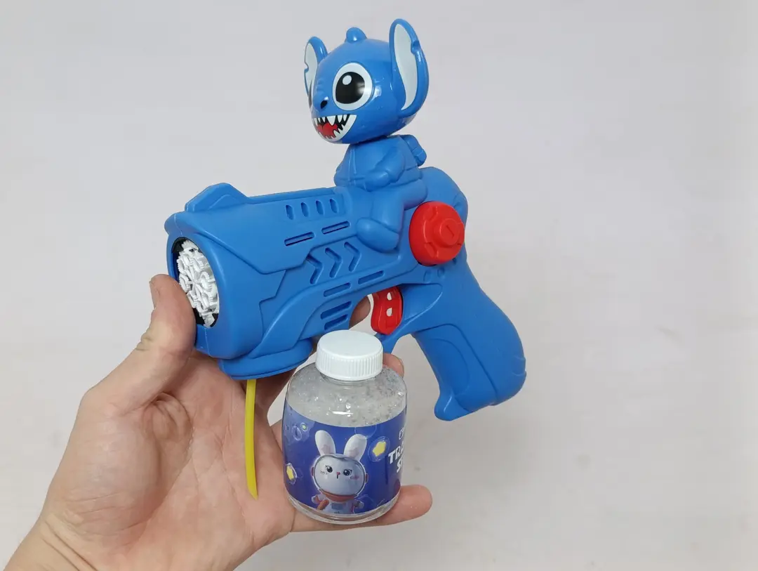 Elektr sovunli pufakchalar to'pponchasi Bubble Gun avtomatik Stich va Shin-tyan — 3-rasm