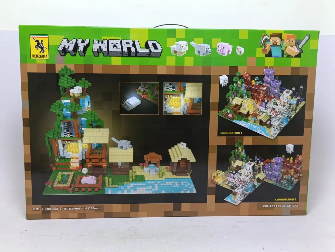 Konstruktor Maynkraft My World RENZAIMA Qishloq va ferma, LED blokli, 2106 qism — 2-rasm