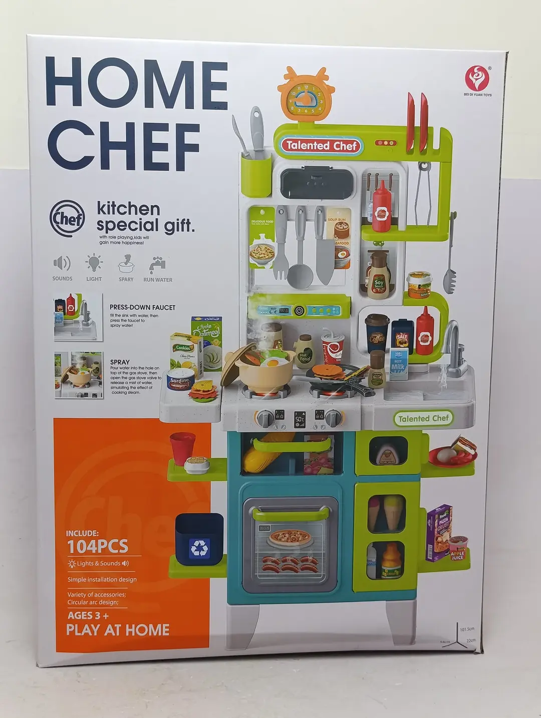 Игровая кухня Home Chef с плитой, духовкой и мойкой, детский игровой набор