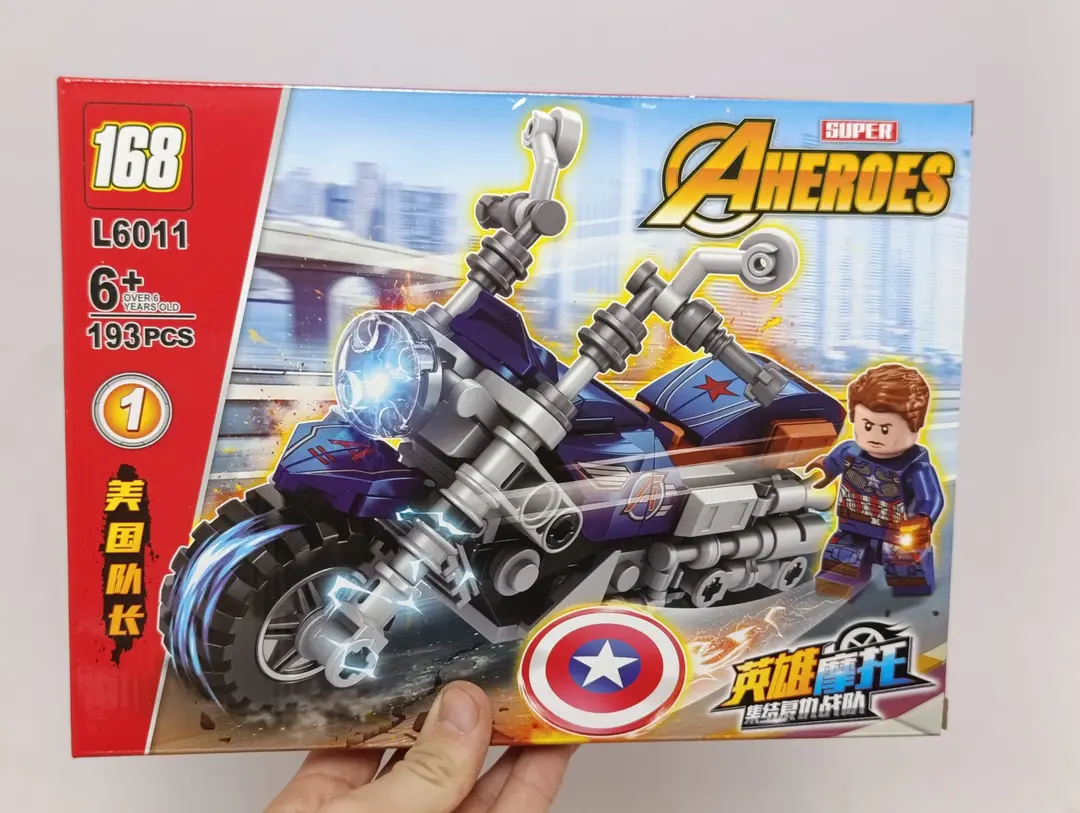 Superqahramonlar konstruktori Marvel qasoskorlari, Mototsikl, Lego mos keladi — 2-rasm