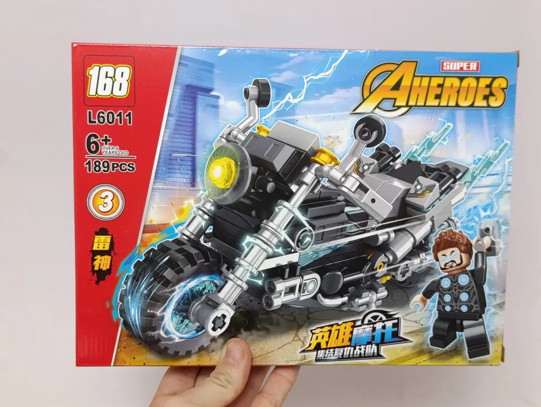 Superqahramonlar konstruktori Marvel qasoskorlari, Mototsikl, Lego mos keladi — 6-rasm