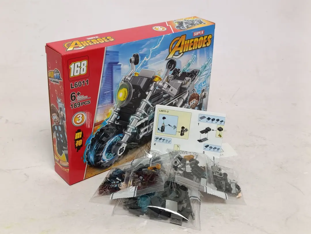Superqahramonlar konstruktori Marvel qasoskorlari, Mototsikl, Lego mos keladi — 7-rasm
